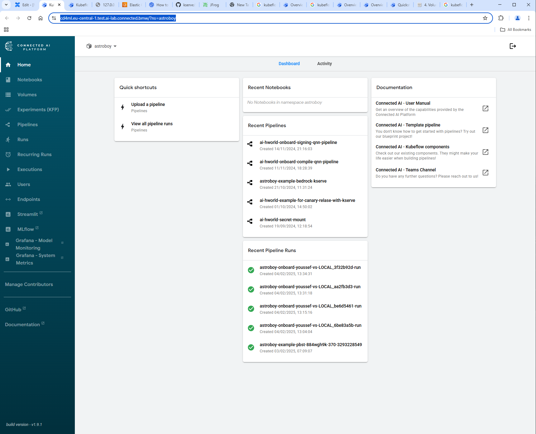 Kubeflow Dashboard