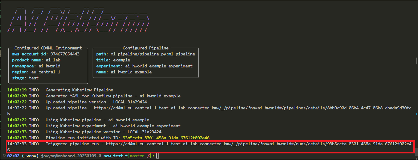 Pipeline execution view