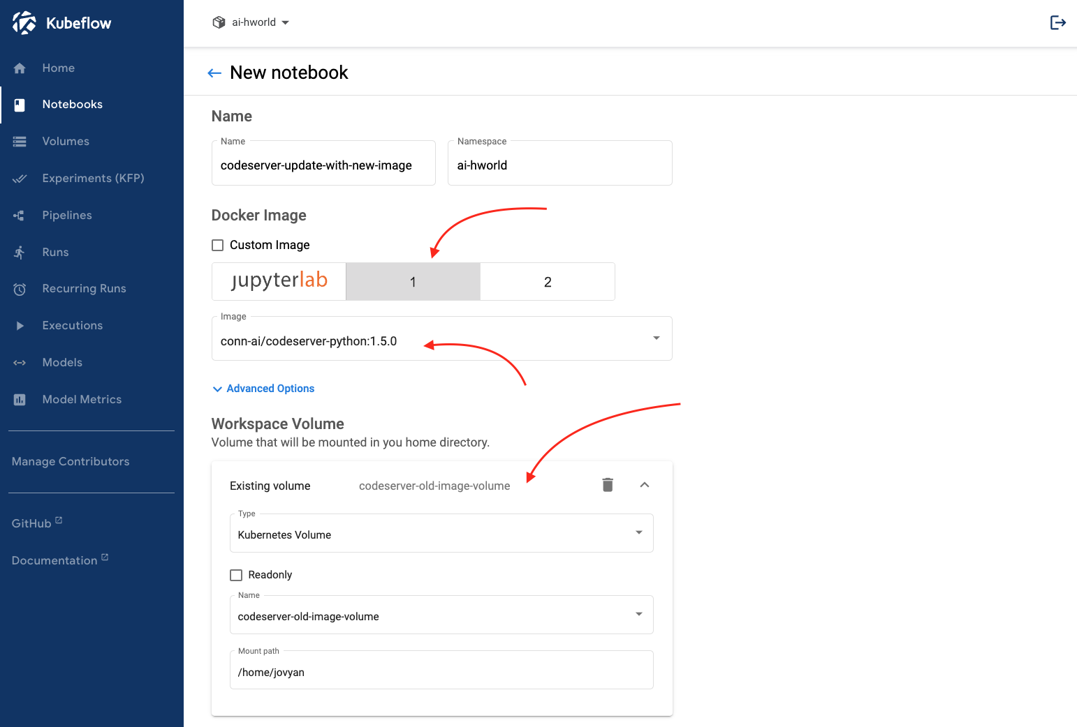 Attach Existing Volume