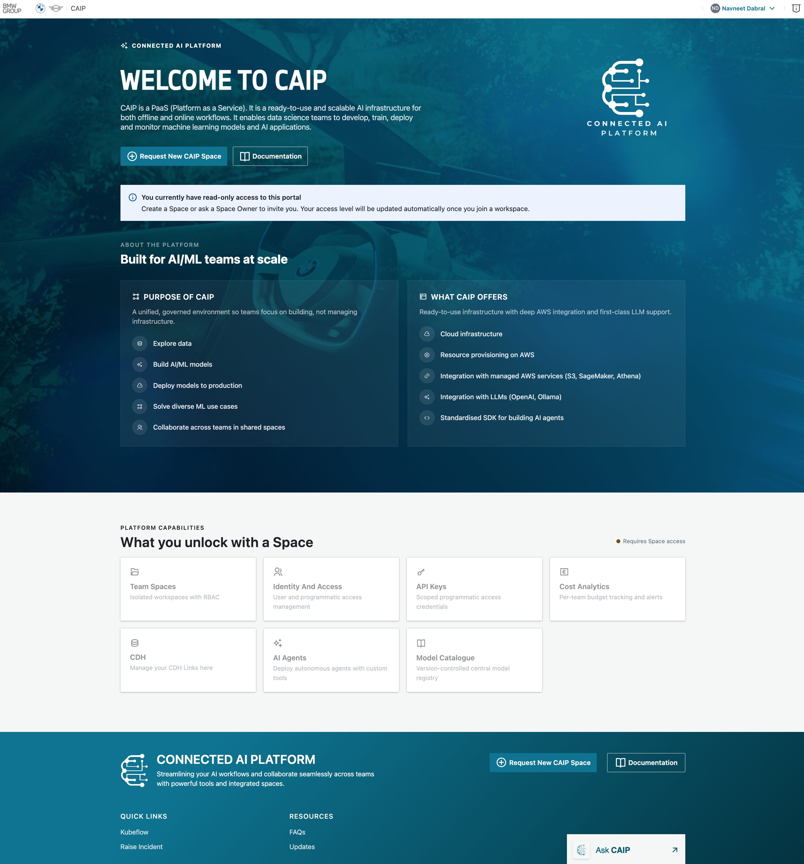 First-Time User Landing Page