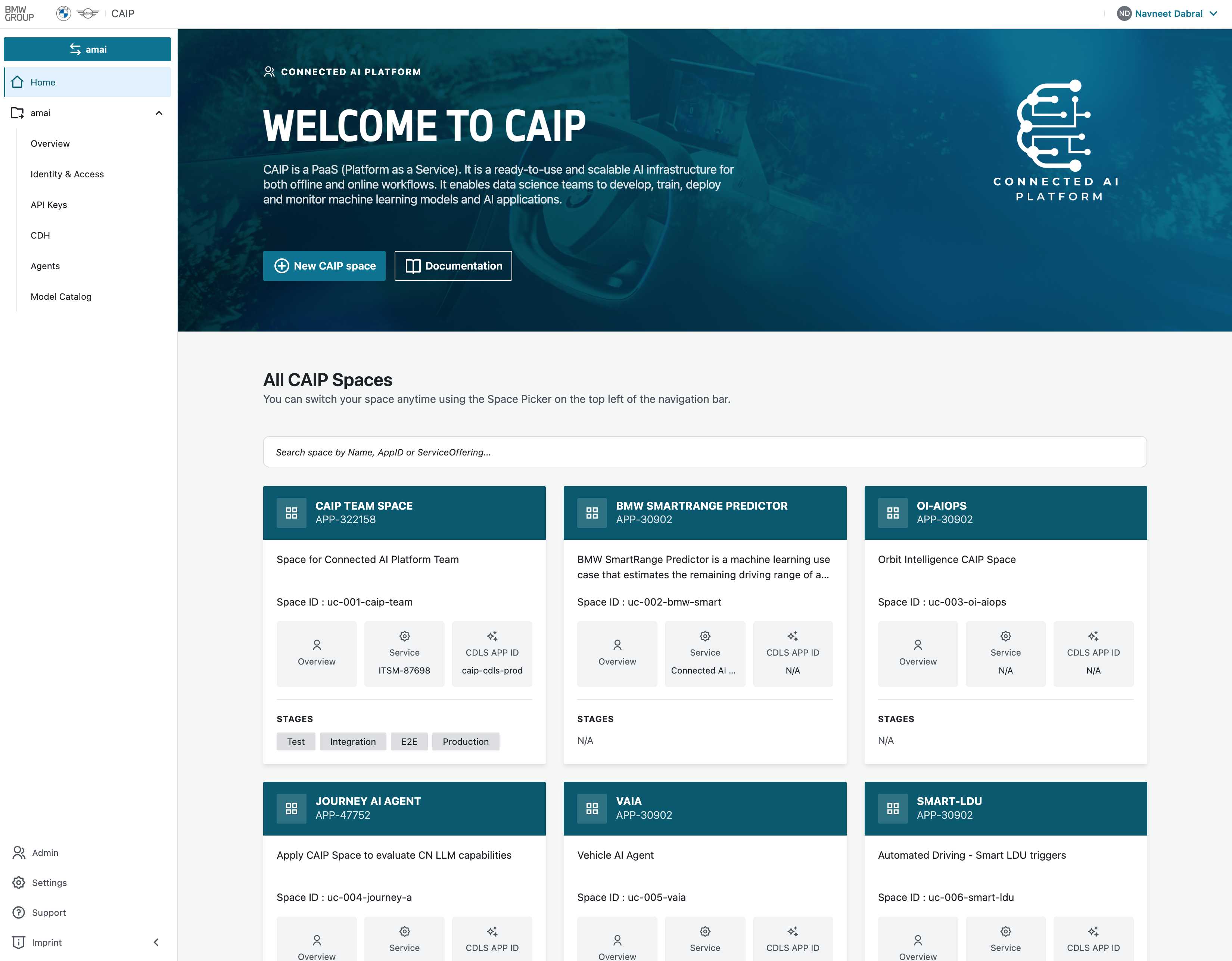 CAIP Web Portal Home