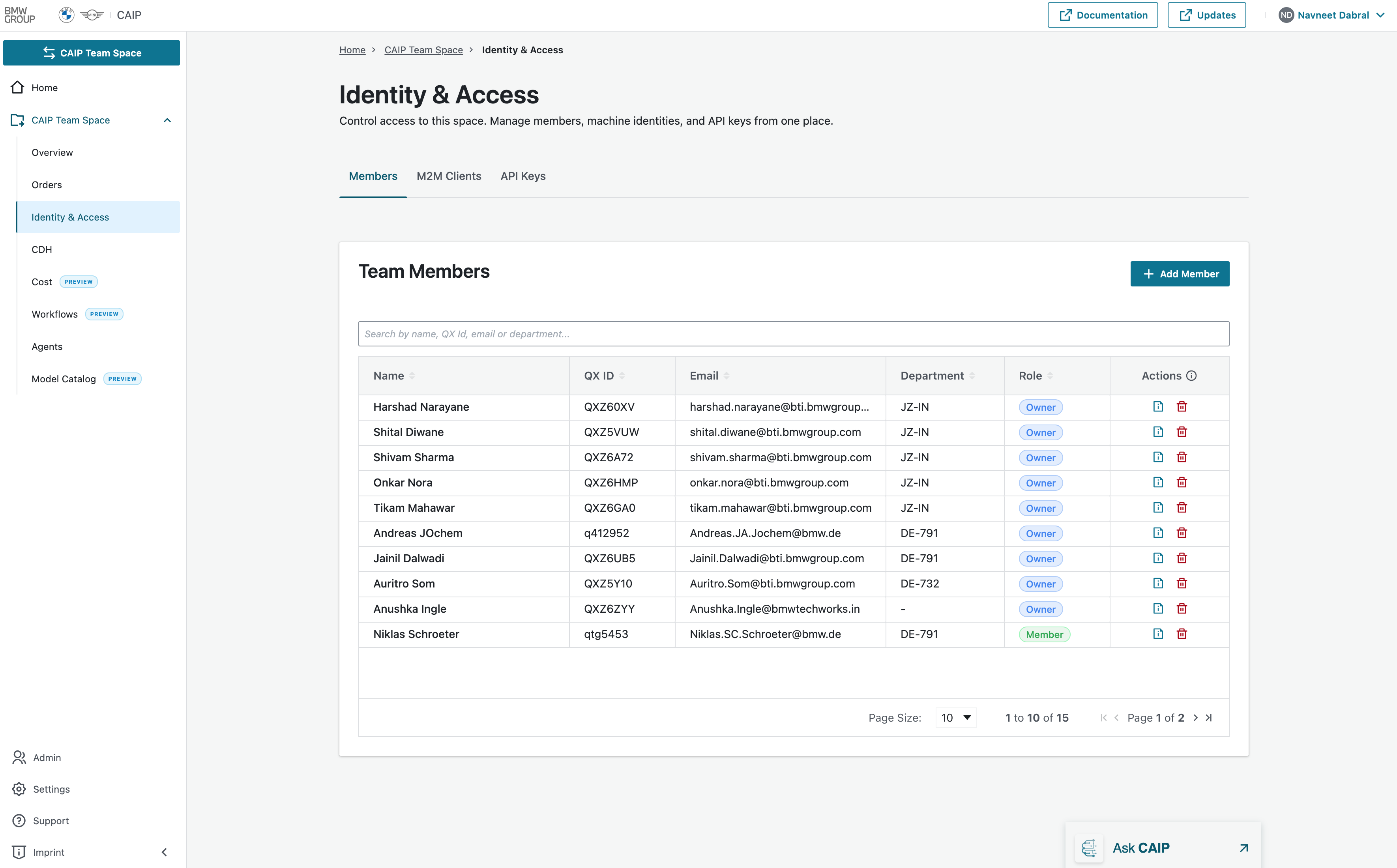 Members Page