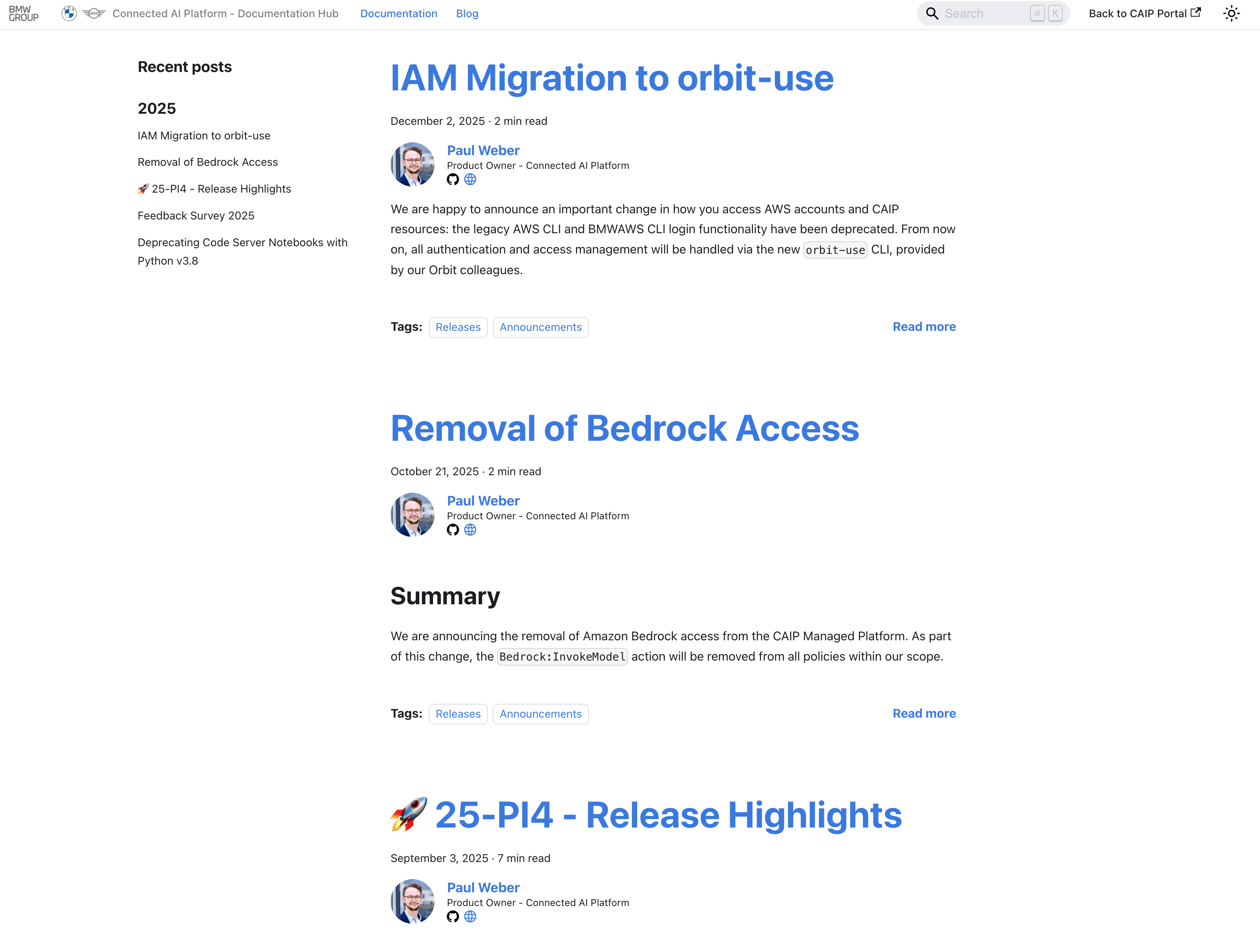 CAIP Updates