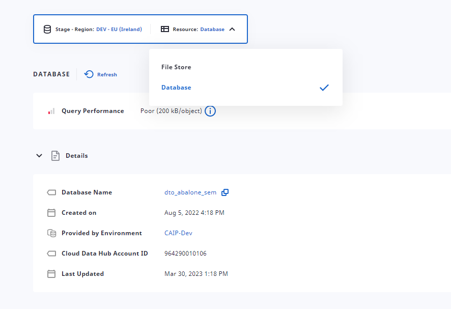 CDH Data Catalog — database name