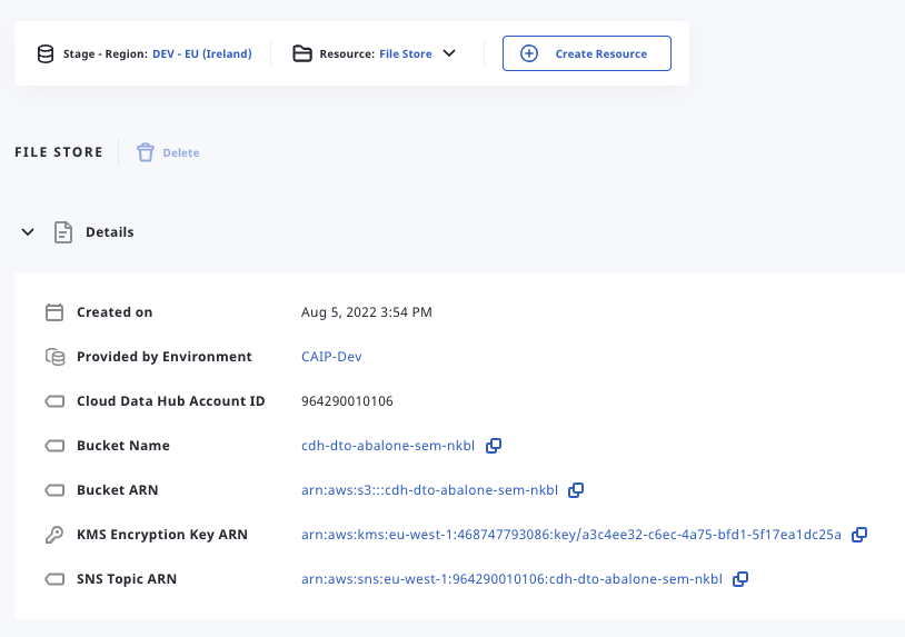 CDH Data Catalog — KMS Key ARN details