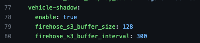 Firehose buffer parameters in product.yaml