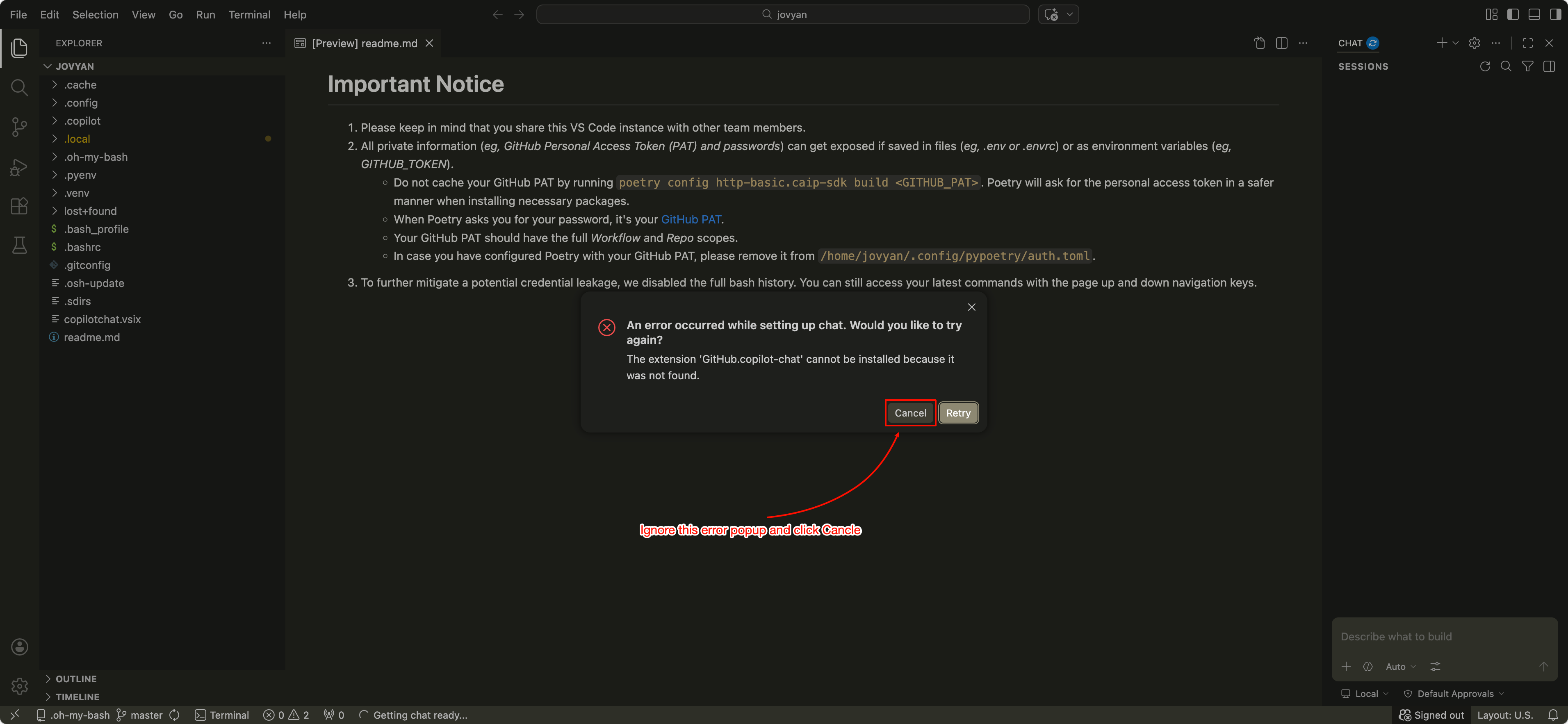 Ignore the Error Popup 1