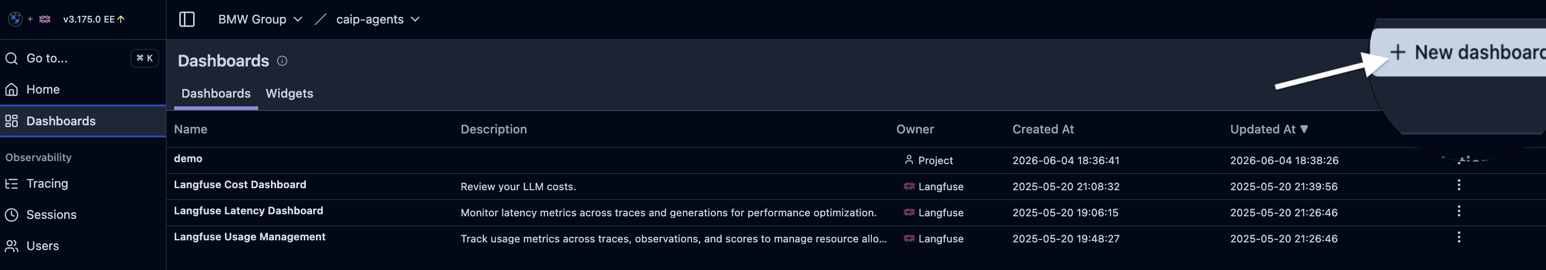 Create Custom Dashboard