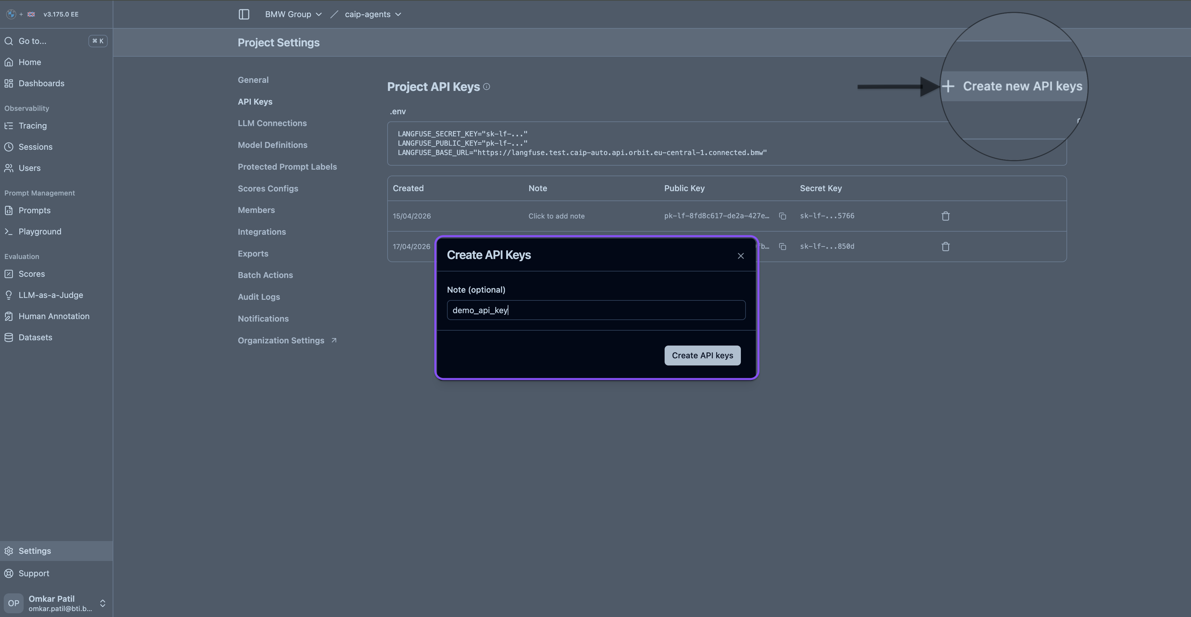 Create API Key