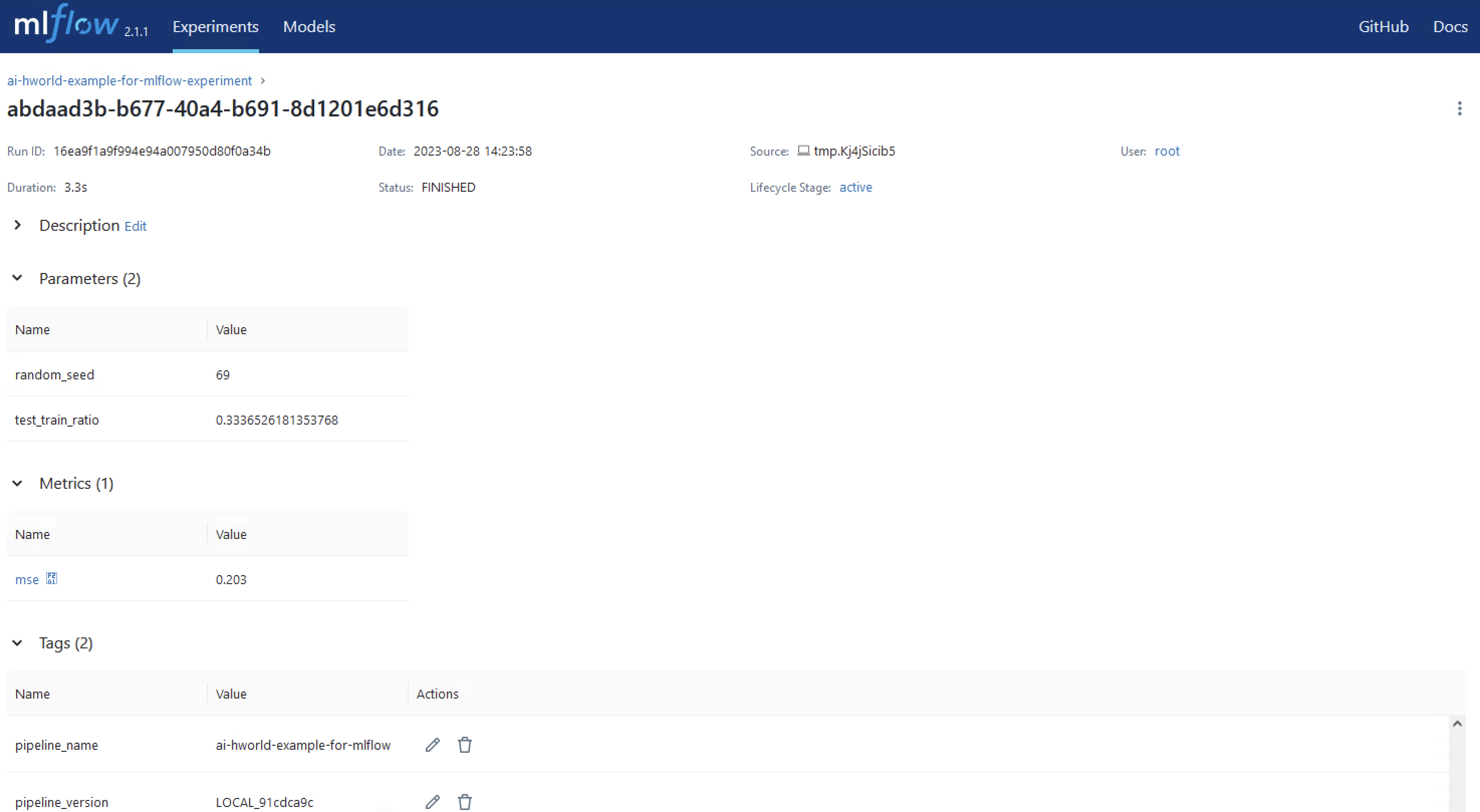 MLflow Training Step Details