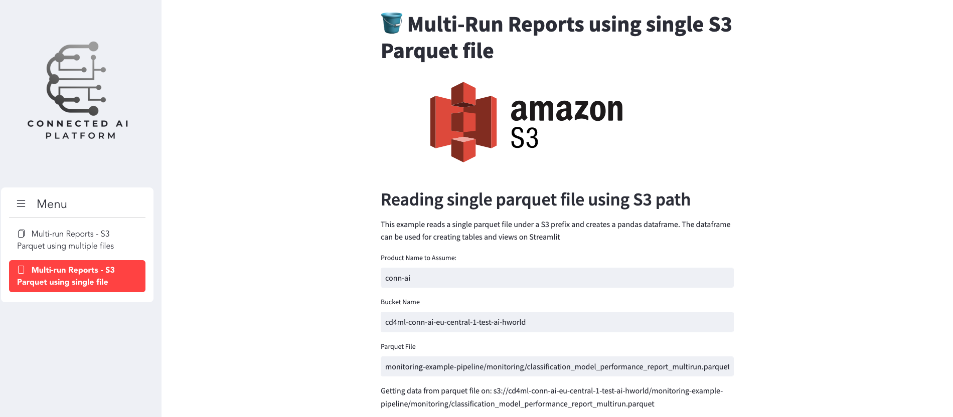 Streamlit S3 Single Parquet File