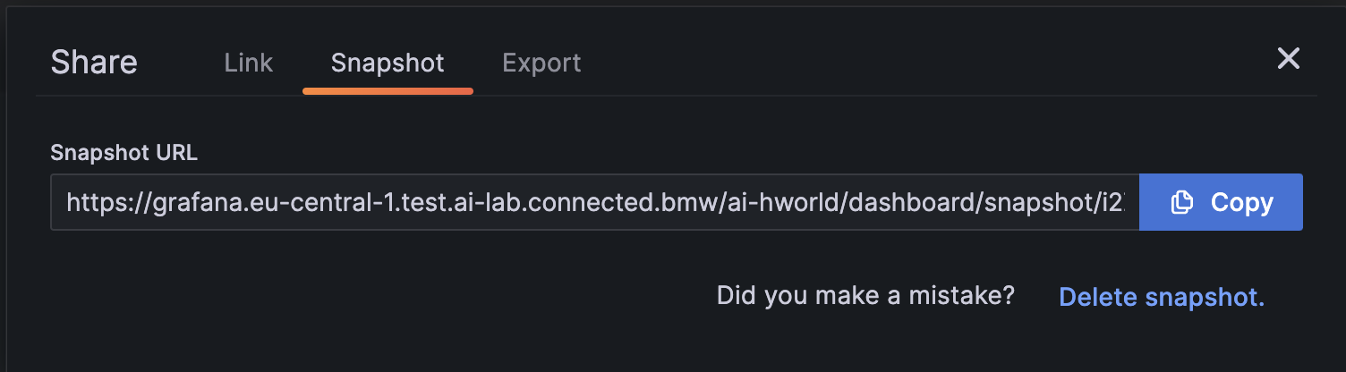 Snapshot Link Generated