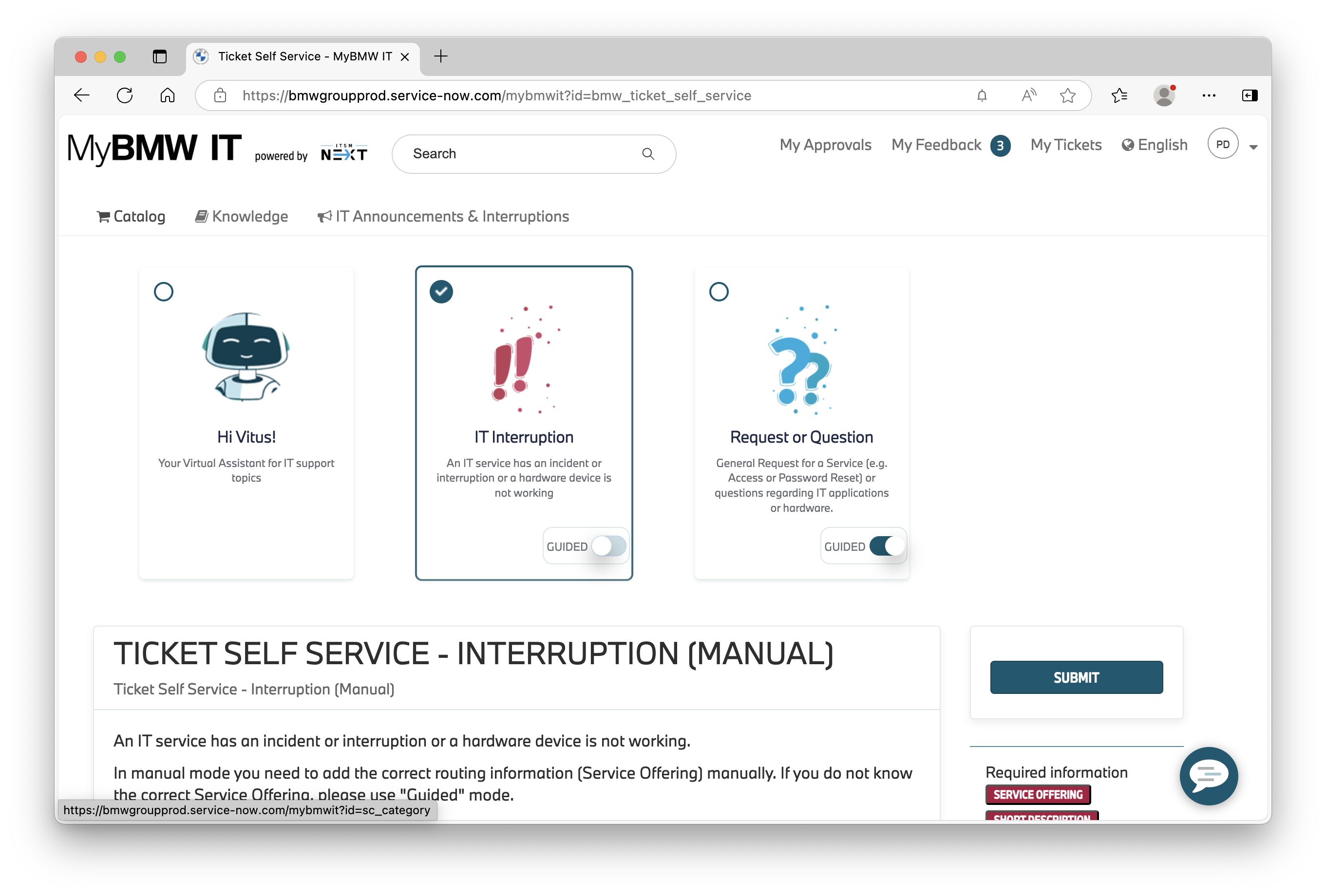 IT Interruption Screenshot