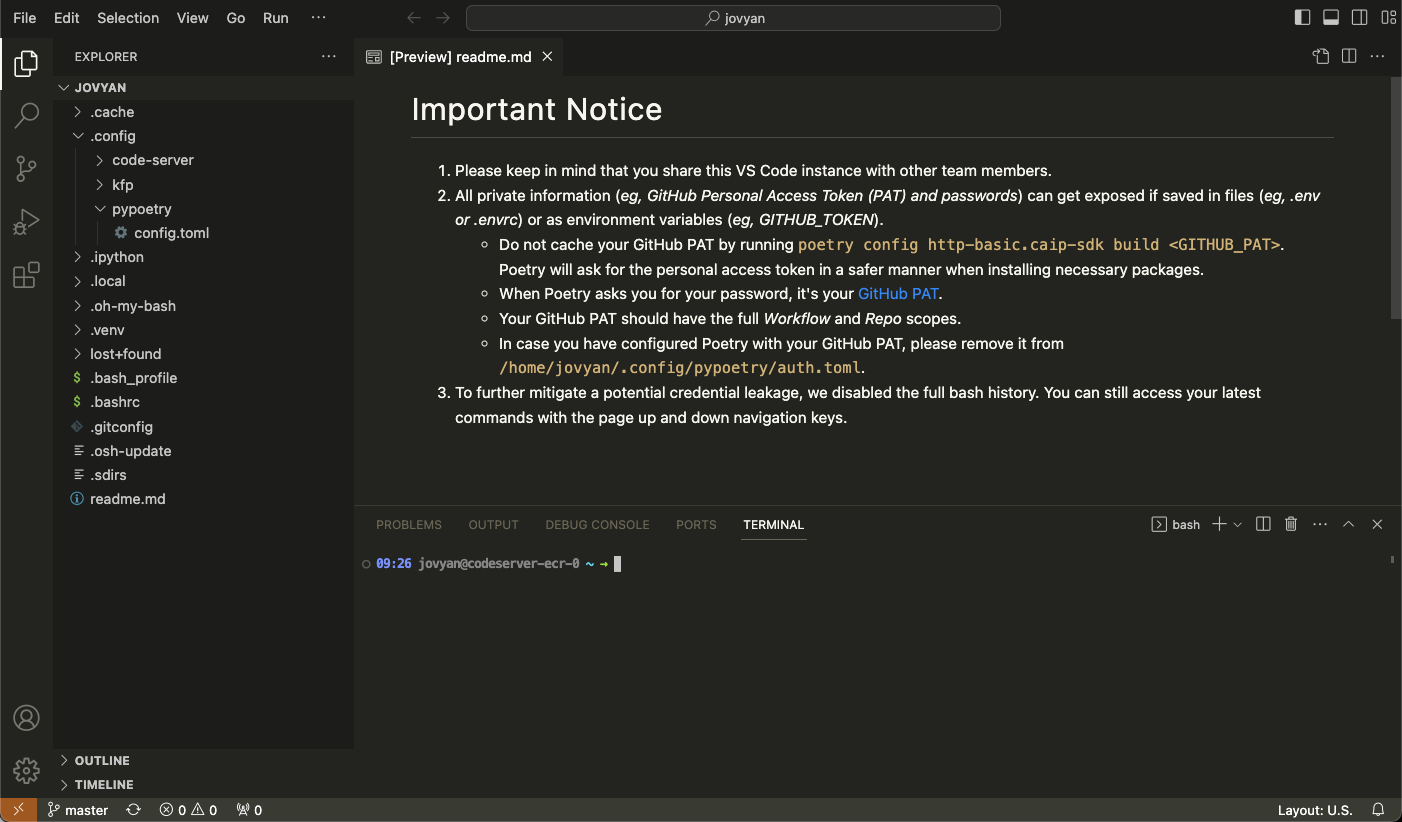 VS Code Interface